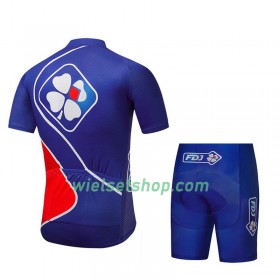 Fietskleding (Fietsshirt + Fietsbroek Kort) 2018 FDJ N002
